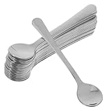 Cabilock 20 Stück Teiliges Mini Edelstahl Espressolöffel Kompakte Langlebige Gewürzlöffel für Kaffee Salz Pfeffer Zucker Dessert Vielseitig Einsetzbar und Portabel