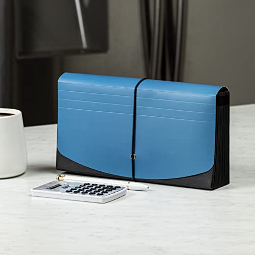 Smead Two-Way Handy Organizer File, 21 Pockets, Alphabetic (A-Z) And Monthly (Jan-Dec), Flap And Elastic Cord Closure, Blue/Black (70506) #TOP5