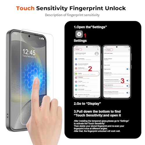 Image of SUPFINE Magnetic for Samsung Galaxy S24 Case / S25 Case with Screen Protector, (Built-in Magnets) (Military Grade Drop Protection) Slim Translucent Shockproof Phone Case,Titanium Gray