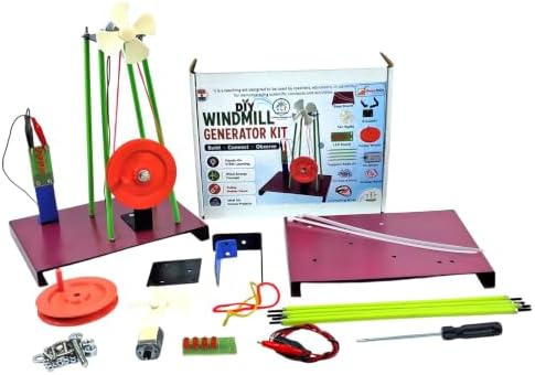 Windmill Generator Kit, 2-in-1 Wind & Hand Pulley Model