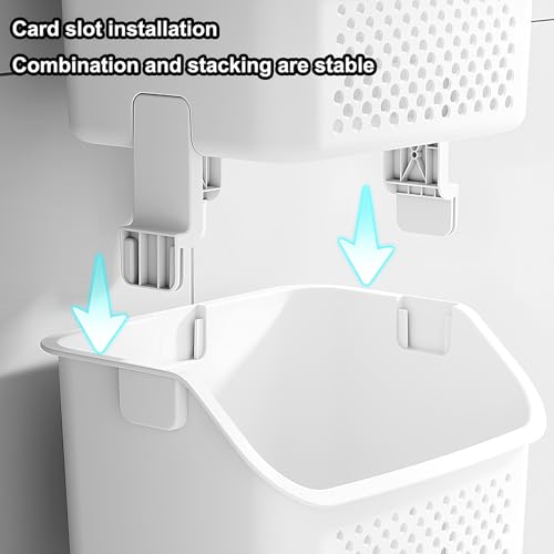 Panier à linge empilable sur roulettes pour optimiser l'espace