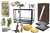  M&S Reptilien Komplettset Deluxe: Für Königspythons 120cm (Siehe Videoanleitung + Testbericht) Terrarium mit Holz-Terrarium