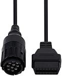 OBD2 Adapter, Motorcycle OBD2 Adapter 10 Pin to 16 Pin, Diagnostic Extension Cable, for Motorcycle Motorbike