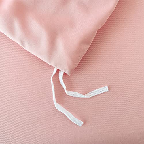 Ihoustriy Kid's Duvet Cover Twin Size,100% Washed Microfiber 2Pcs Girl Bedding Duvet Cover Set, Ruffle Solid Color Soft And Breathable With Zipper Closure & Corner Ties, Pink - Twin #TOP4