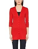 marc cain designerin Ripp-Design Marc Cain Essentials Damen Strickjacke +E3110J50, Rot (Scarlet 272), 36 (2)
