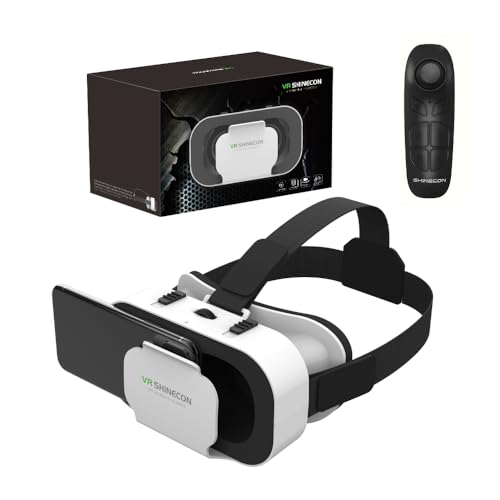 VR Headset with Remote for Phone – 3D Virtual Reality Glasses for iPhone & Android, Adjustable Goggles for 4.7–6.5