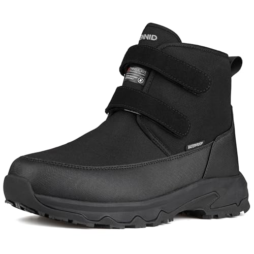 Image of Men's Winter Waterproof Snow Boots Non-Slip Work Boots Warm Slip On Mid-Calf Booties Lightweight Outdoor Athletic Diabetic Boots