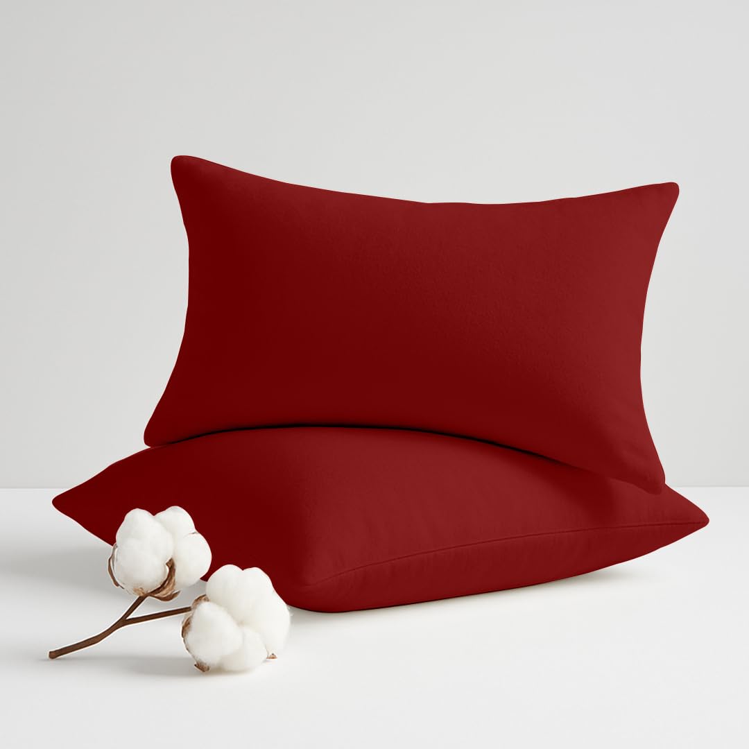 Egypto Red 100% Brushed Cotton Soft And Cozy Flannelette Thermal Pillow Cases (, Pillowcase)