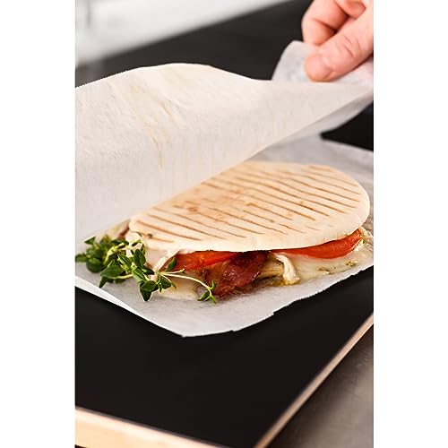 Non-Stick Panini Cooking Paper Sheets 330 x 270 mm (Pack of 100), White, Size: GN 1/2, Keeps Grills & Presses Clean From Burnt-on Indgredients, Also For Separating Fresh Dough, GH038