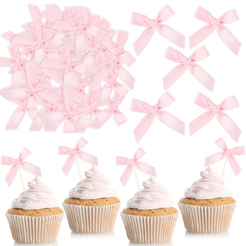 200 lazos rosas de decoración para cupcakes y botellas de cerveza para candy bar