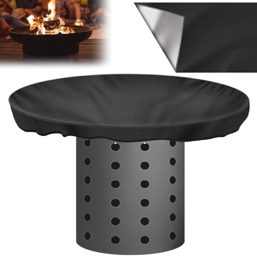Feuerplatte Abdeckung, 100cm 420D Grillplatte Schutzhülle Wasserdicht Anti-UV Rund Wasserbeständigkeit Abdeckung für Feuerplatte und Grillplatte