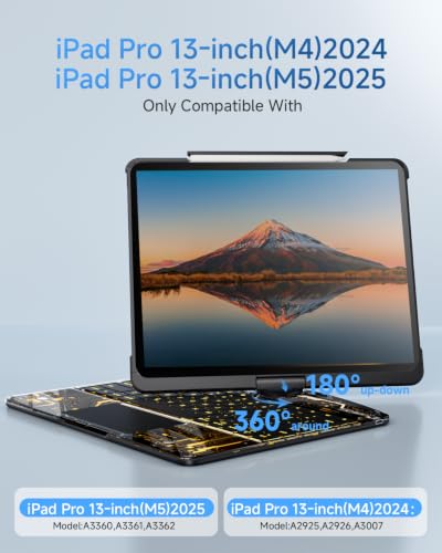 Image of Cyberpunk Clear Keyboard Case for iPad Pro 13 Inch M5 /M4, 360 Swivel