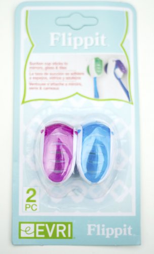 Evriholder Flip-it Toothbrush Holder, Set of 2, Blue & Pink