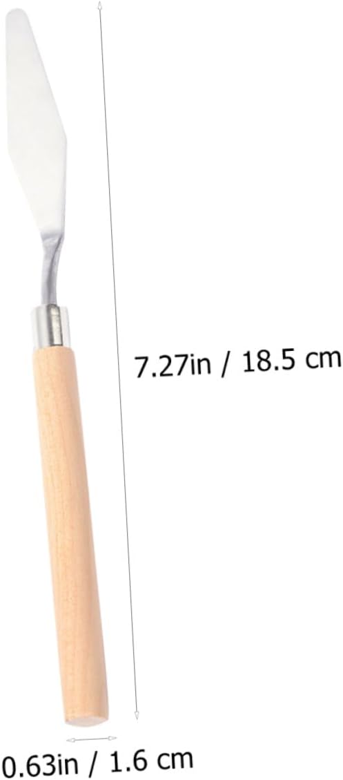 6pcs Oil Painting Palette Knives with Wood Handles and Oil Paint Scrapers for Mixing and Spreading Pigments Smooth Grip Art Spatulas for Canvas and Craft Supplies