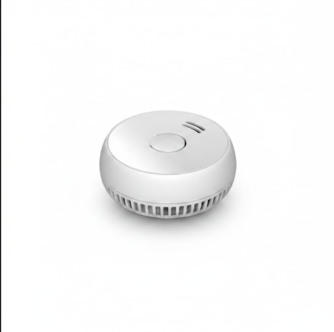 Smoke Detector Alarm, Round, White, Battery Powered, Home Fire Safety Sensor-image-27