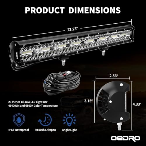 Image of OEDRO 22 Inch LED Light Bar Spot Flood Combo Tri-Row Driving Light