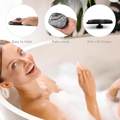 Image of KIMEE Silicon Bath Body Brush With Silicon Bath Body Scribber Combo Back Scrubber Brush Remove Death Skin