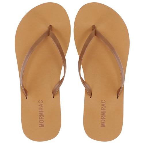 Image of Womens Slim Leather Comfortable Flip Flops Summer Beach Thong Sandals Arch Support Non Slip
