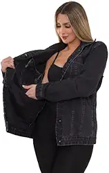 Jaqueta Maxxi Oversized Feminina Jeans Preto