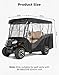 KEMIMOTO Golf Cart Enclosure, 4 Passenger Golf Cart Rain Cover, 600D Waterproof Driving Enclosure with Clear PVC Windshield for Extended Roof Golf Cart