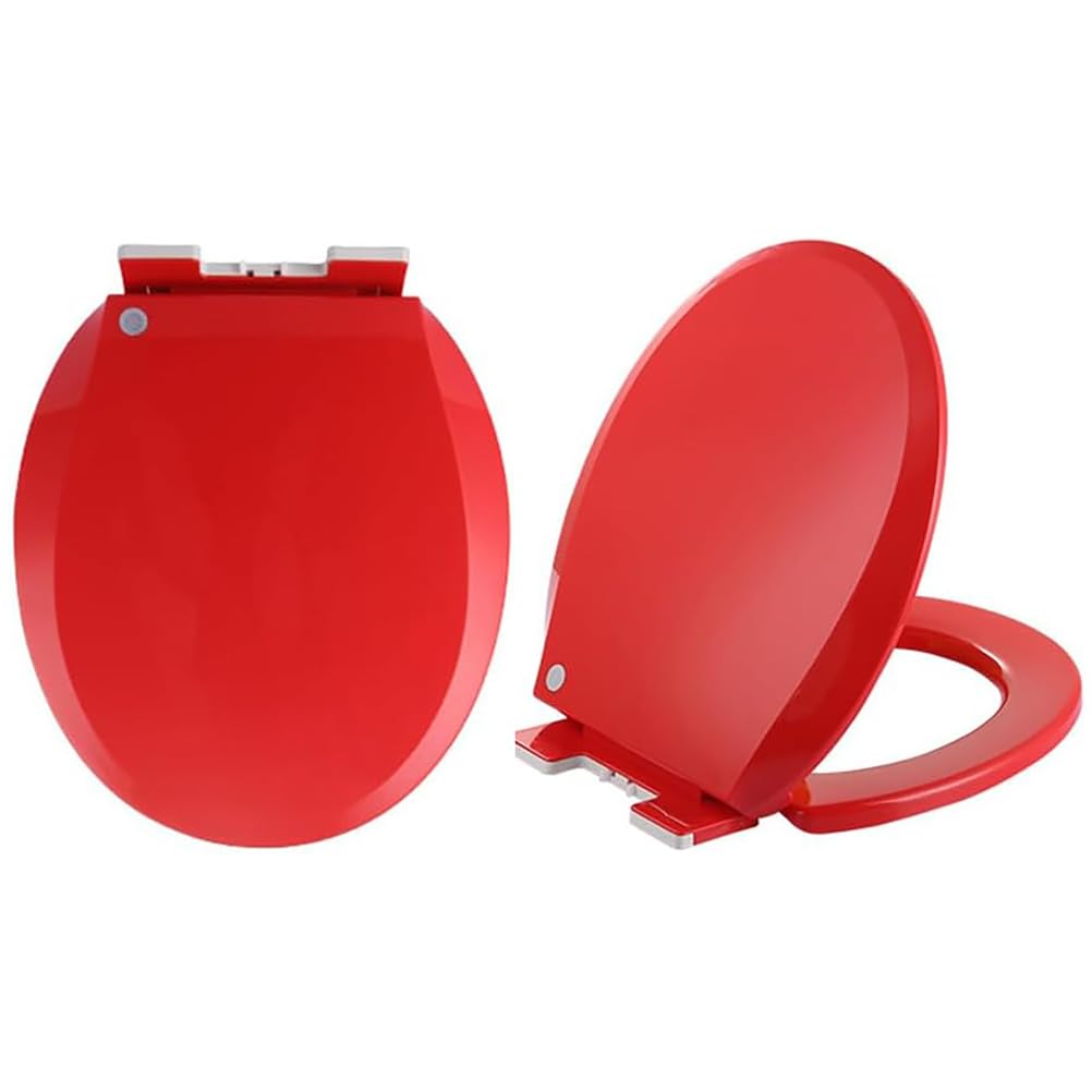 Ldhsjh Red Soft Close Close Close Hinges Quick Release Easy Clean Adjustable, Lightweight, Durable, Portable, User-Friendly, Compact, Round, Toilet, Seat, Quiet, Slamming, Shaped