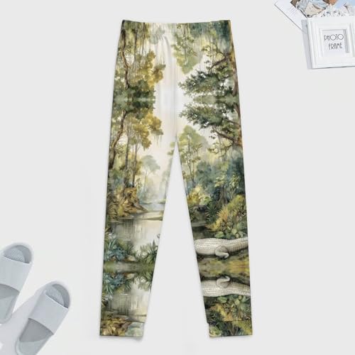 Watercolor Streams Jungles Crocodiles Men's Pajama Bottoms Sleep Lounge Soft Comfy Pants Sleepwear4