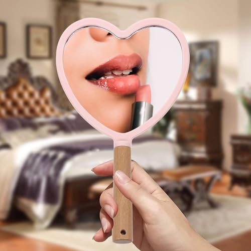 Espejo de Maquillaje Portátil con Mango de Madera Tehaux miniatura 7
