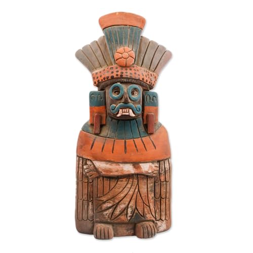 Escultura Cerámica Rústica Tlaloc México 8.25 pulg