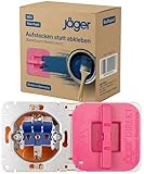 JÄGER 10x Steckdosen Malerschutz Wiederverwendbar, Steckdosenabdeckung zum Aufstecken statt Abkleben, Steckdosen Abdeckung Baustelle, Malerbedarf für Tapezieren & Renovierung, Made in Germany