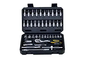 DURELO D-S46H Socket Set 1/4'' Square Drive Metric (46 Pieces), CHROME VANADIUM STEEL