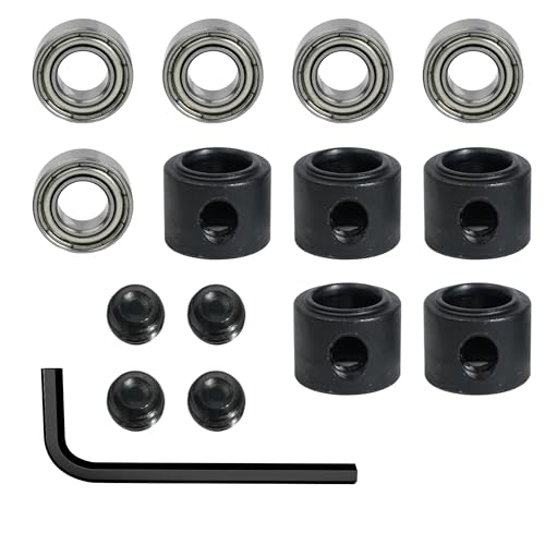 RowGlow 5 pièces roulement pour fraise 6,35x12,7mm avec vis et outil, roulement à billes pour fraise à affleurer defonceuse, pour tours, moteurs, fraiseuses...