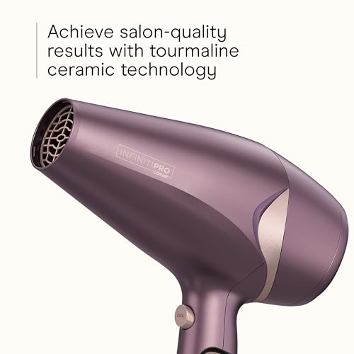 Image of Infiniti PRO CONAIR Style & Shine Hair Dryer with Diffuser and Concentrator, 1875W Style & Shine Blow Dryer with Tourmaline and Ionic Conditioning to Fight Frizz, 3 Heat & 2 Speed Settings, Purple