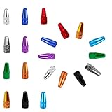 バルブキャップ アルミ製 仏式 タイヤ エアバルブキャップ 自転車 用品 軽量 バルブ キャップ ドレスアップ フレンチバルブ ロードバイク (カラフル（20個）) [並行輸入品]