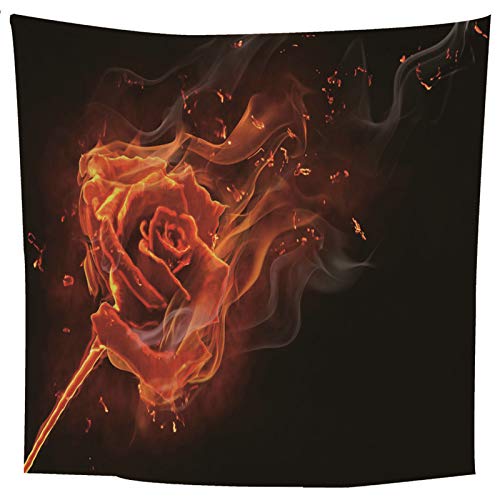 Tapiz de pared con flor de fuego rojo, mantón de playa y mantel multiusos en 3D 5