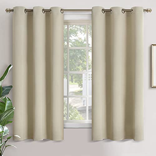 Image of YoungsTex Beige Blackout Curtains 68 Inch Length for Bedroom 2 Panels - Thermal Insulated Drapes with Grommet Room Darkening Privacy for Living Room Dining Window, 42 x 68 Inch