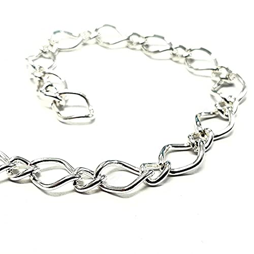 Cadena para joyas de malla 10 x 7 mm, color plateado, lote de 1 metro Cover