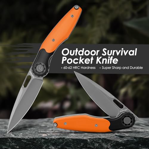 Pocket-Knife-35-Folding-Knife-Premium-14C28N-Blade-Bicolour-G10-Handle-Design-with-Pocket-Clip-for-Men-Women-Small-EDC-Knife-for-Camping-Hunting-Hiking-Survival-and-Outdoor-Activities