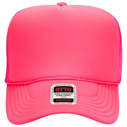Image of OTTO Polyester Foam Front 5 Panel High Crown Mesh Back Trucker Hats in 97, Bulk, Wholesale