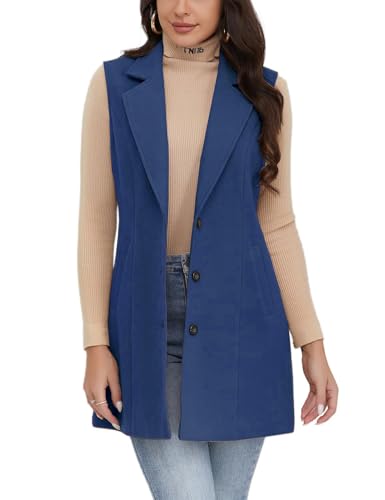Image of IDEALSANXUN Plaid Vest for Women Fall Winter Sleeveless Blazer Jackets