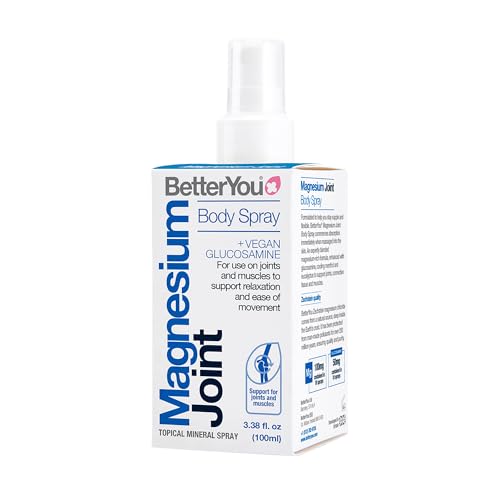 BetterYou Magnesium Joint Body Spray Magnesium Chloride and Glucosamine Effective Support for Joints and Muscles Supports Relaxation 100ml Magnesum Oil Supplement