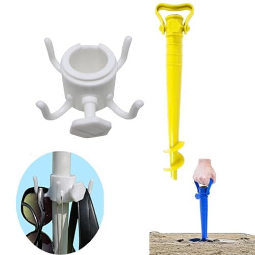 Kit Gancho Suporte e Saca Areia Furador De Pressão Fixação Furo Suporte Guarda Sol Vara de Pesca Pra