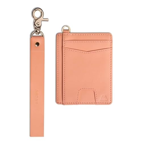 Andar The Denner Beautiful Premium Slim Card Holder RFID Blocking Card Holder Wrislet Wallet for Women (Peach)