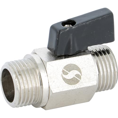 SFERACO Mini vanne à sphère 4MS Série 690 mâle/mâle - laiton nickelé 8x13 - Vanne et robinet de canalisation