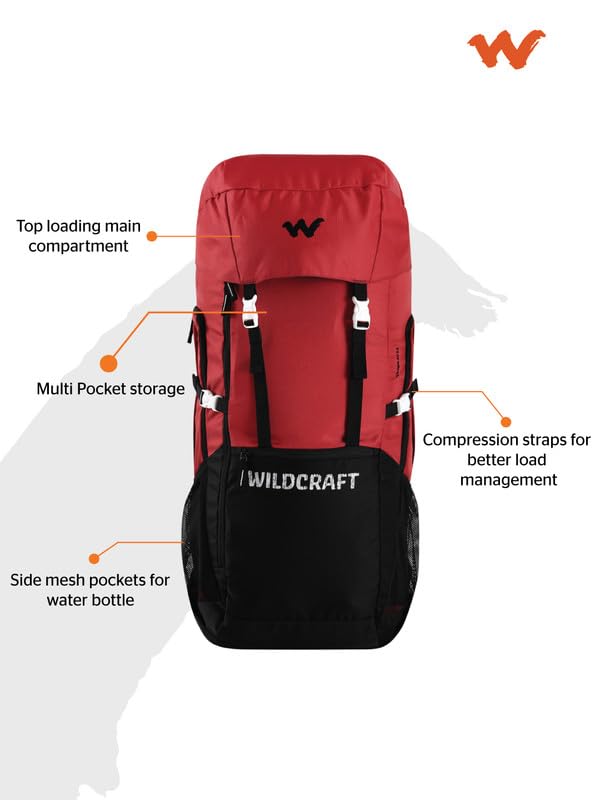 Image of Wildcraft Verge 60(2.0) Casual Backpack for Mens & Womens | Unisex Hiking Backpack (56.5 liter,Multicolor)