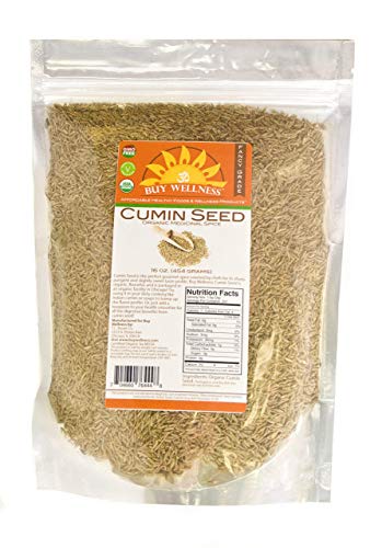 Whole Cumin Seed, Organic, USDA (1 Pound), Best Tasting, Flavorful Cumin or Jeera seeds from Buy Wellness Organics