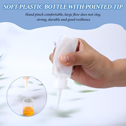 LLOUSSAK 10 frascos de plástico de 50 ml, frascos de cola, aplicadores de ponta de precisão, frascos