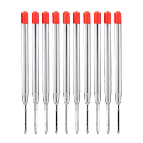 10 ricariche per penna a sfera in metallo, sostituibili, colore nero, punta da 1 mm, strumenti di scrittura