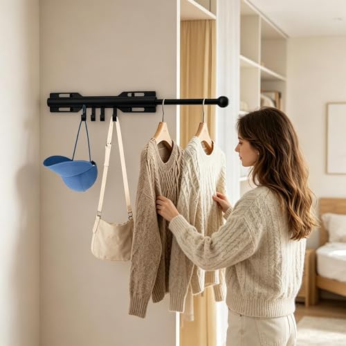 Tringle amovible extensible en métal pour dressing et chambre
