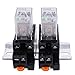 mxuteuk 2pcs JQX-13FL AC 110V/120V Coil 8 Pin 10A DPDT LED indicator Electromagnetic Power Relay, with Base, with DIN Rail Slotted Aluminum