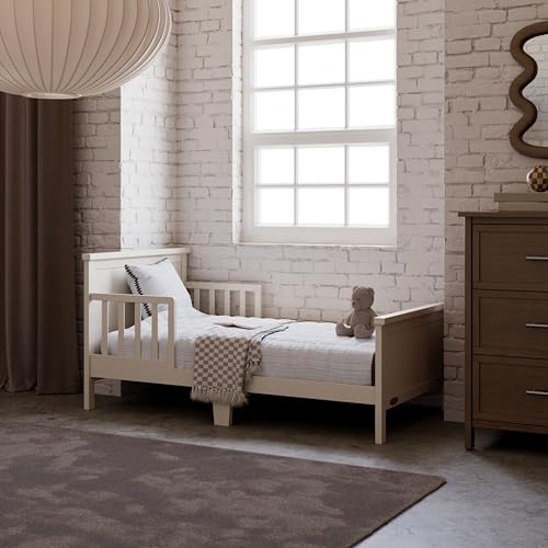 Image of Graco Bailey Toddler Bed (Frosted Oat) - Includes Bed Rail on Both Sides, Fits Standard-Size Crib and Toddler Bed Mattress, Baby Safety Alliance Verified, Solid and Sturdy Construction